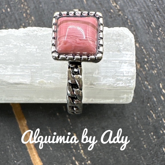 Alquimia Jewelry - Dainty rhodonite silver gem ring